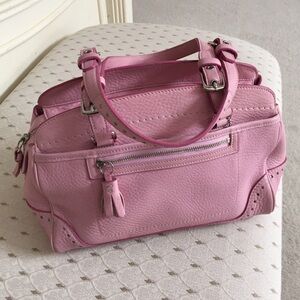 Coach. Super cute. Pink leather coach bag.